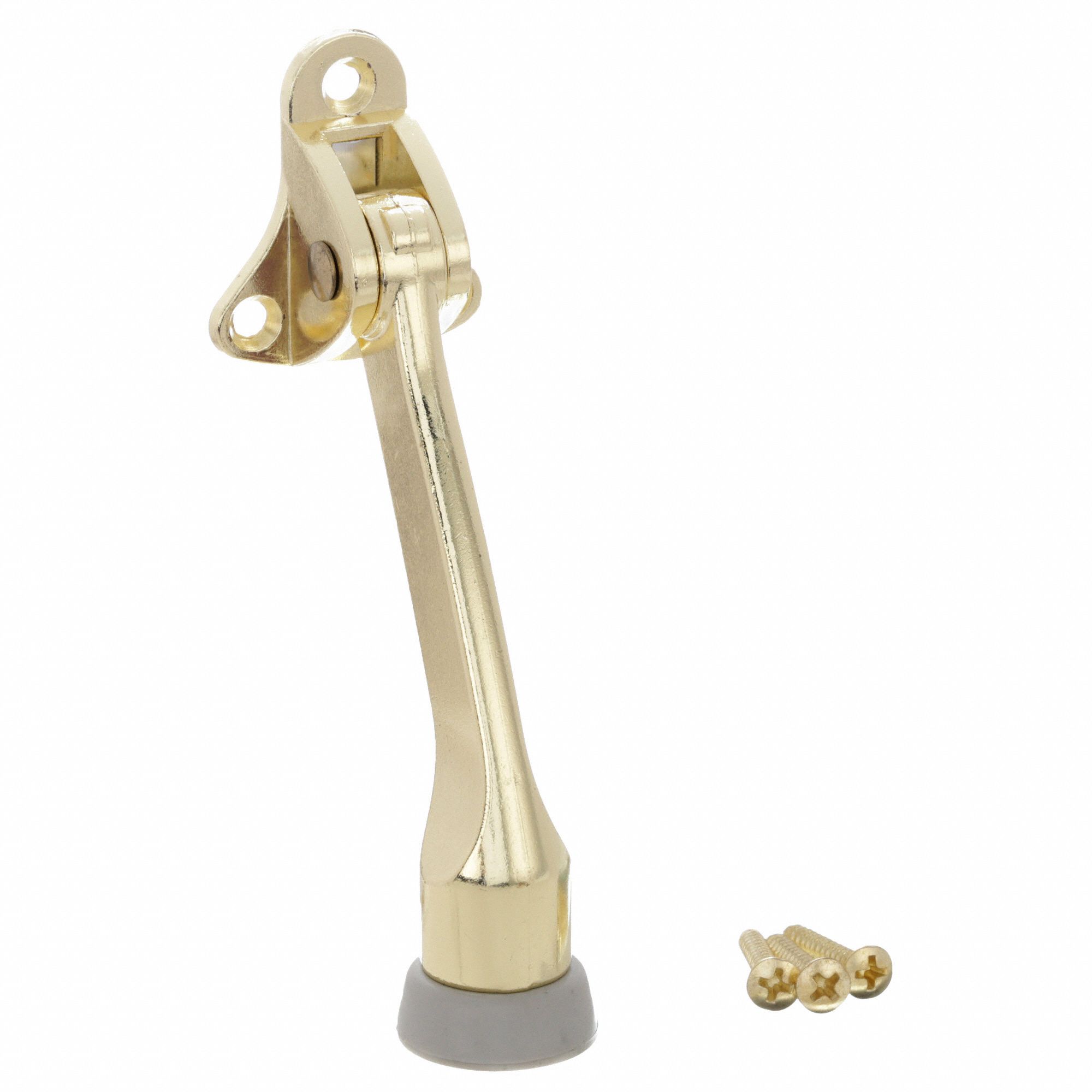 GRAINGER APPROVED Lever Door Holder, Pol Brass, Cast Zinc 33J799