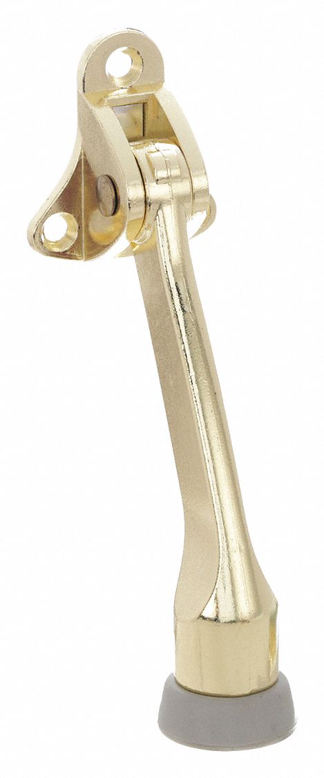 Lever Door Holder: Door - Mounted, 1 5/8 in Wd, 1 7/8 in Overall Ht, Brass