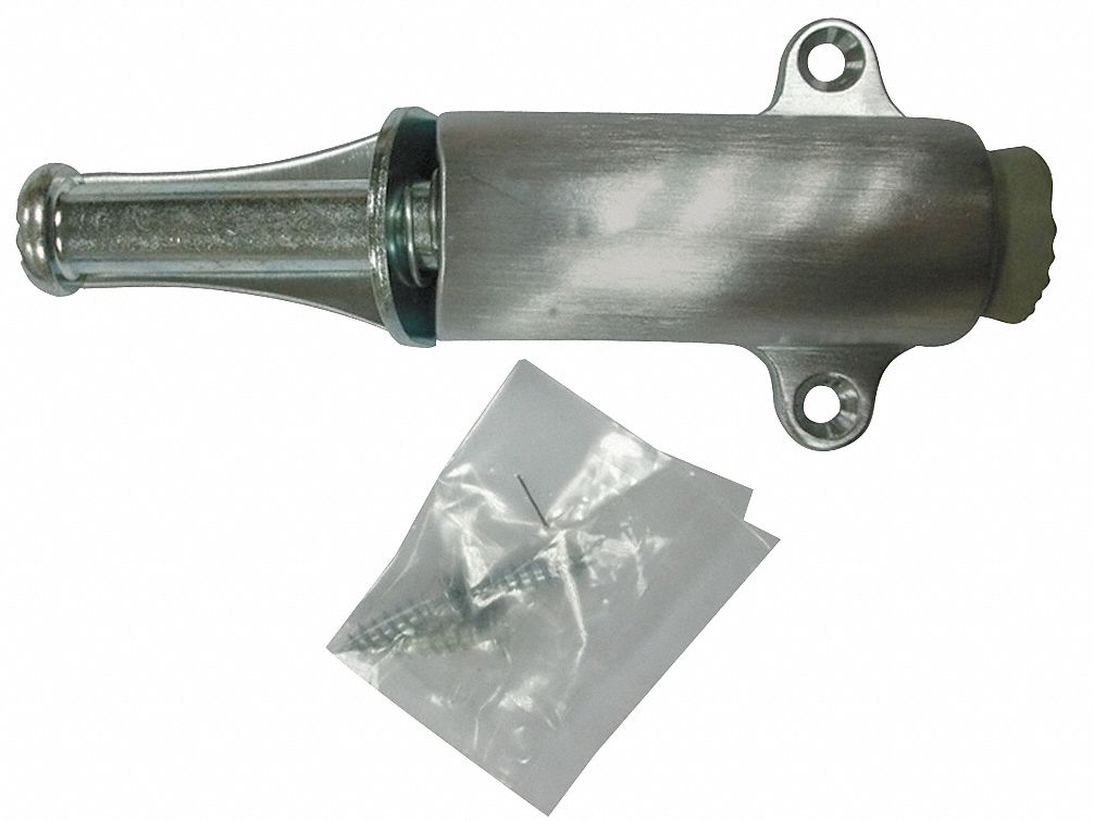 Plunger Door Holder Stn Chrm Solid Brass