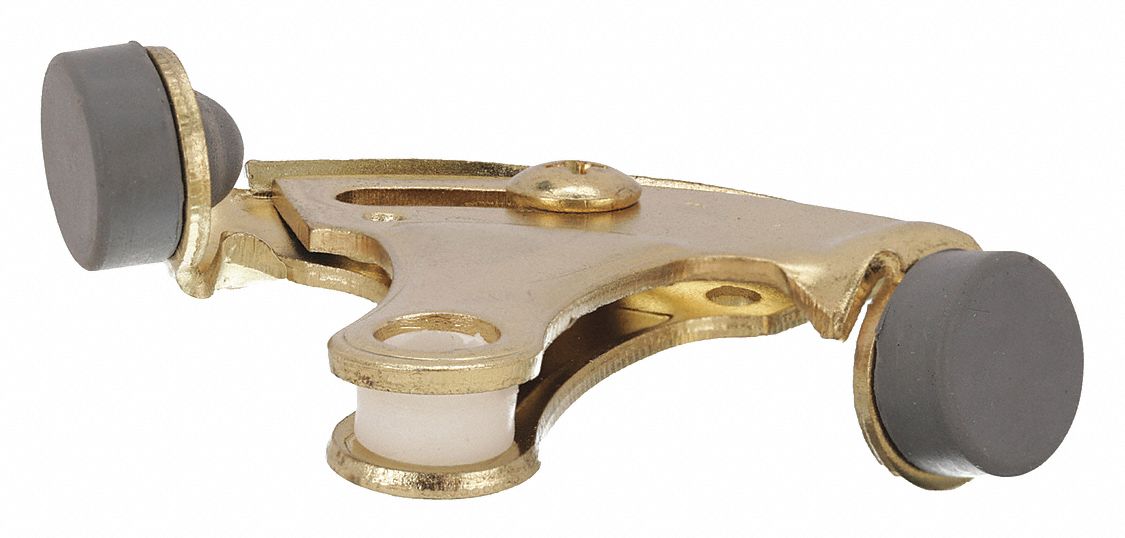 Hinge Pin Door Stop: Hinge - Mounted, 3 1/4 in Lg, Brass