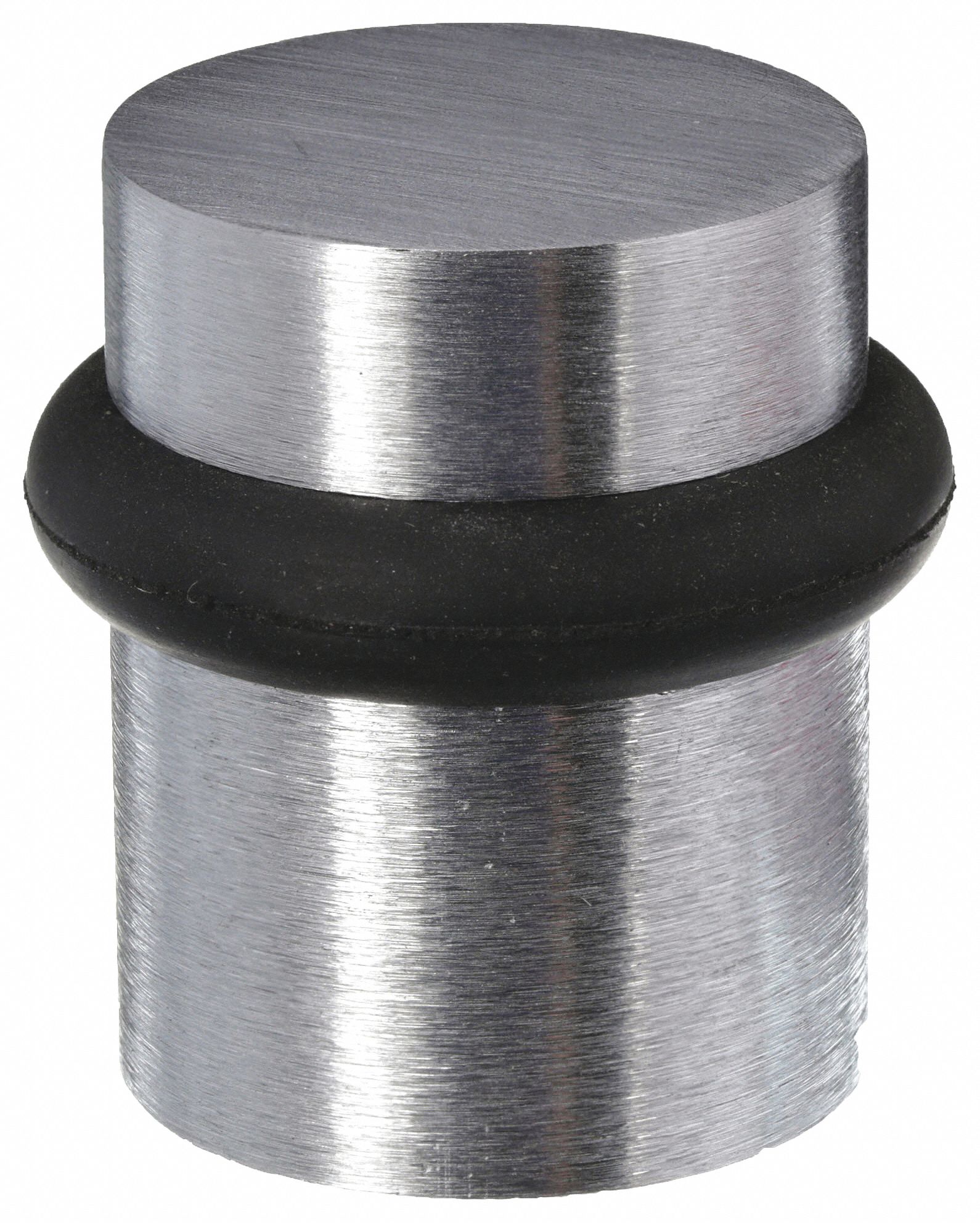 Floor Mounted, 1 1/2 in Overall Ht, Rubber Bumper Door Stop 33J809