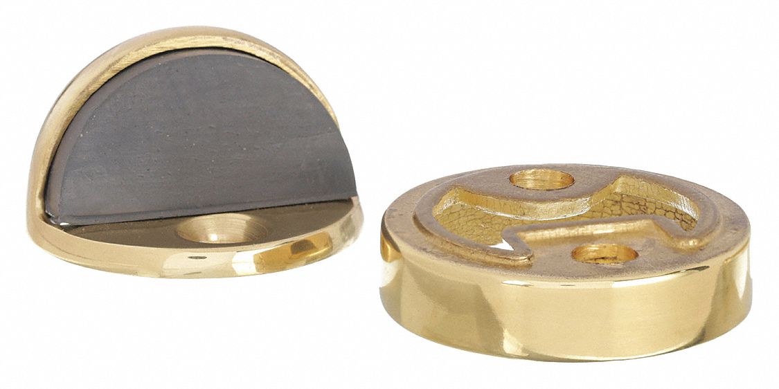 DOME DOOR STOP,FLOOR-MOUNT,BRASS