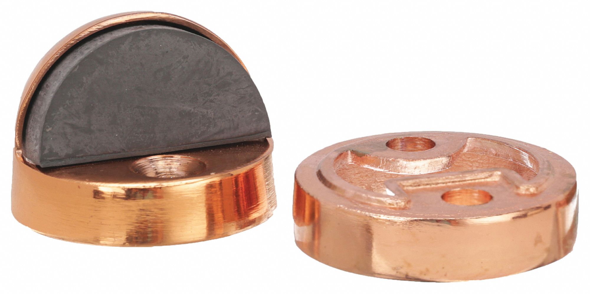 Dome Door Stop: Floor - Mounted, 1 3/4 in Wd, 1 1/2 in Overall Ht, Bronze