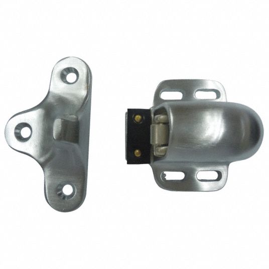 GRAINGER APPROVED Automatic Door Holder, Satin Chrm, Floor 33J818