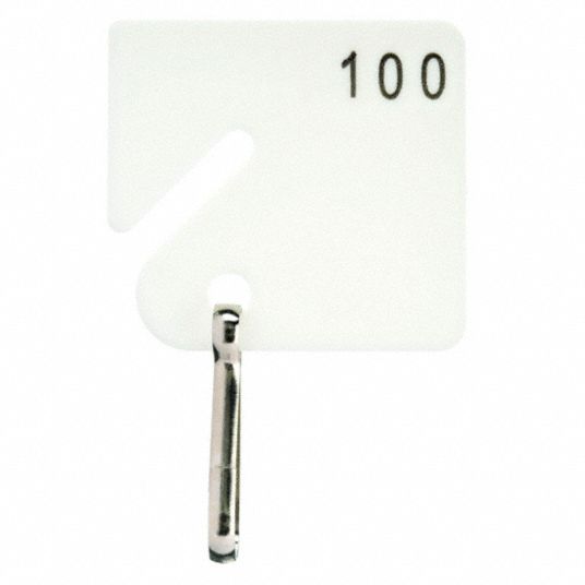 100 Key Tags, Square-Slotted, Key Tag - 33J887|33J887 - Grainger