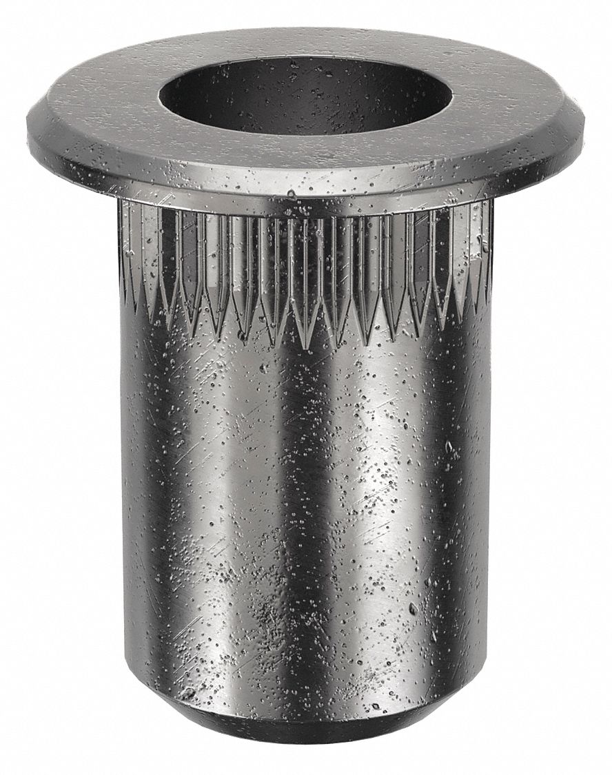 RIVET NUT, #6-32 THREAD SIZE, 29/64 IN OVERALL L, 17/64 IN INSERT DIA, ROUND, STEEL, 25 PK