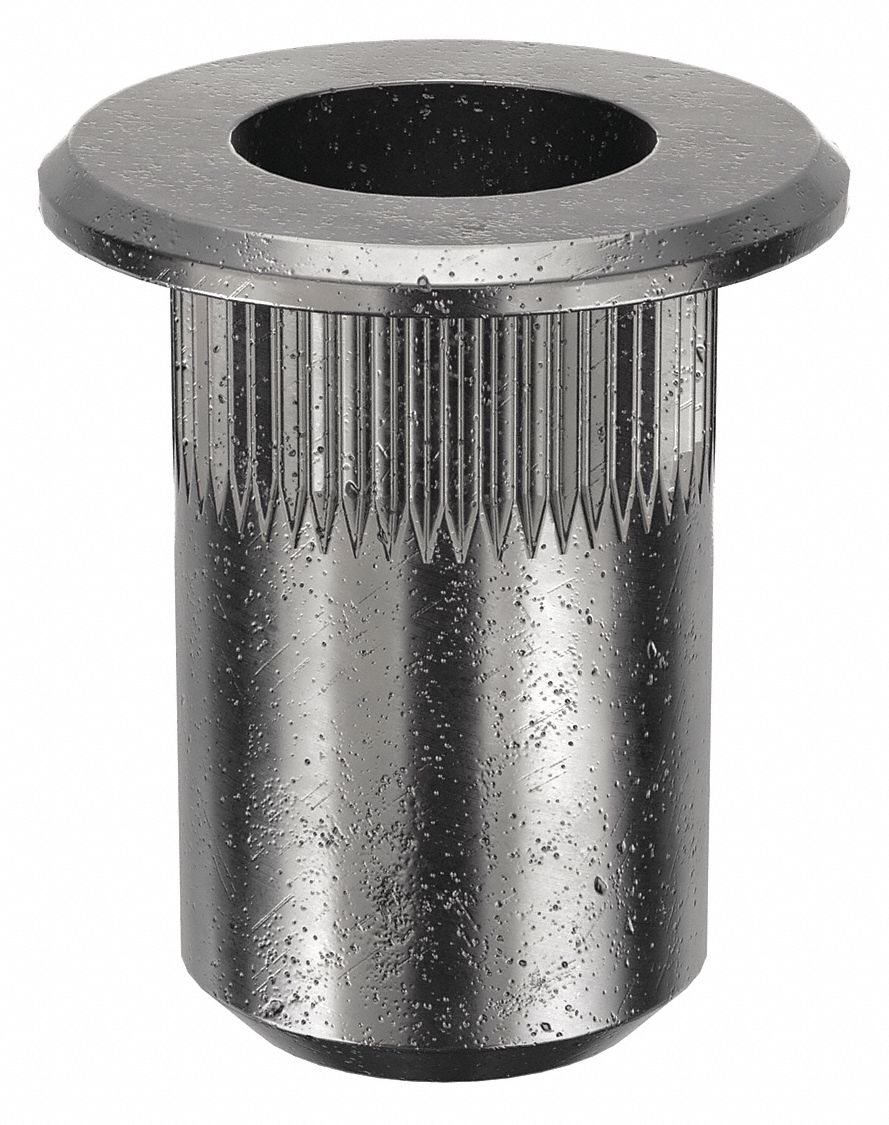 RIVET NUT, M4-0.70 THREAD SIZE, 11.4MM OVERALL L, 6.7MM INSERT DIA, ROUND, STEEL, 25 PK