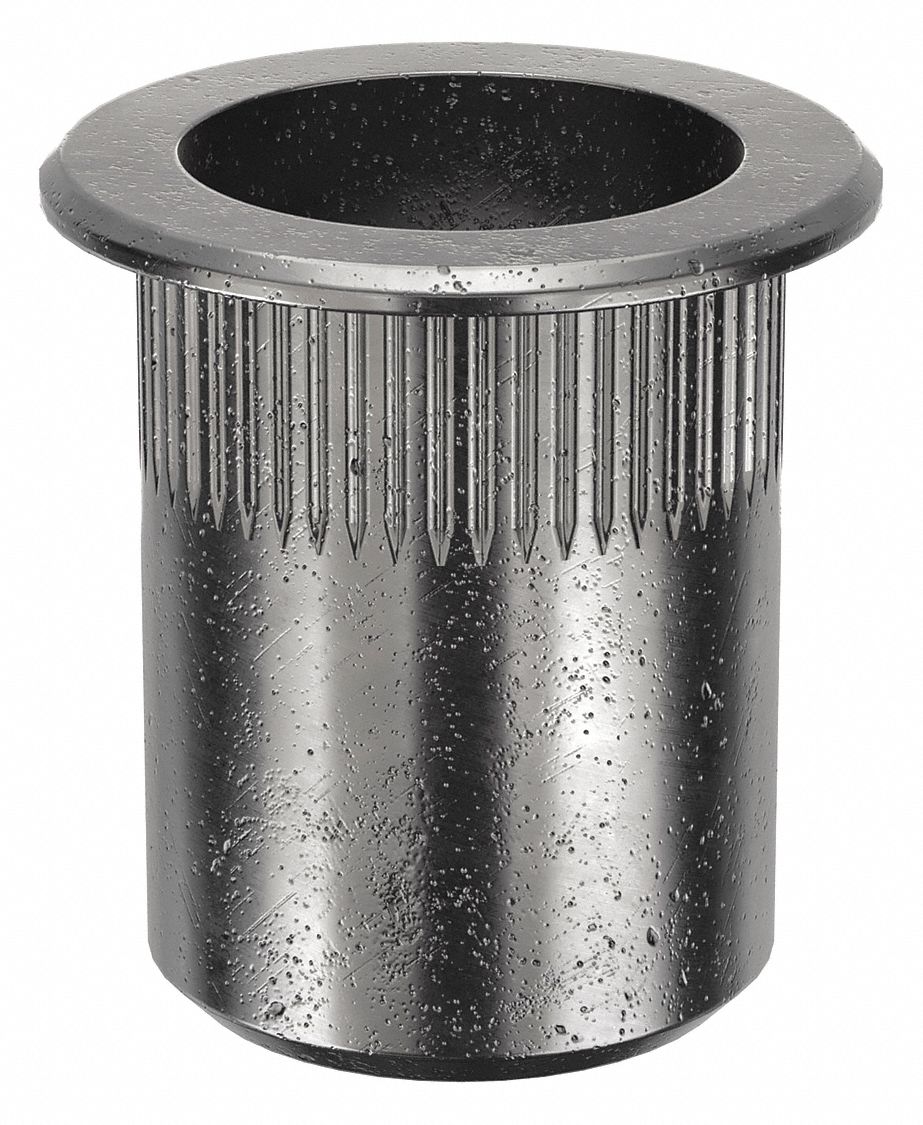 RIVET NUT, M10-1.50 THREAD, 18.4MM OVERALL L, 13.5MM INSERT DIA, ROUND, STEEL, 10 PK