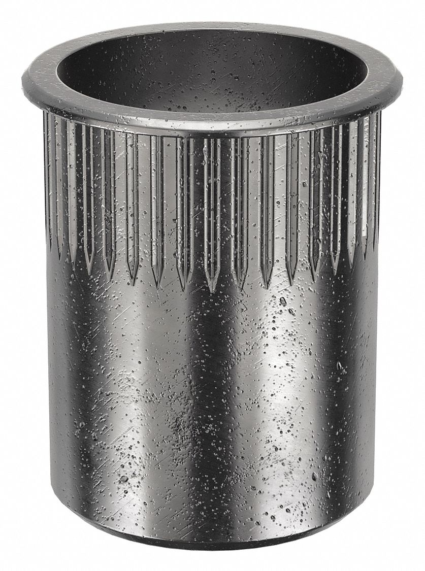 RIVET NUT, ⅜"-16 THREAD, 23/32 IN OVERALL L, 17/32 IN INSERT DIA, ROUND, STEEL, 10 PK