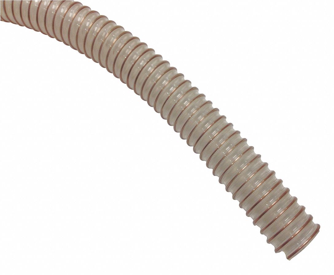 Vacuum Hose: 1 1/2 in Hose Dia, 3 ft Hose Lg, Plastic, Clear