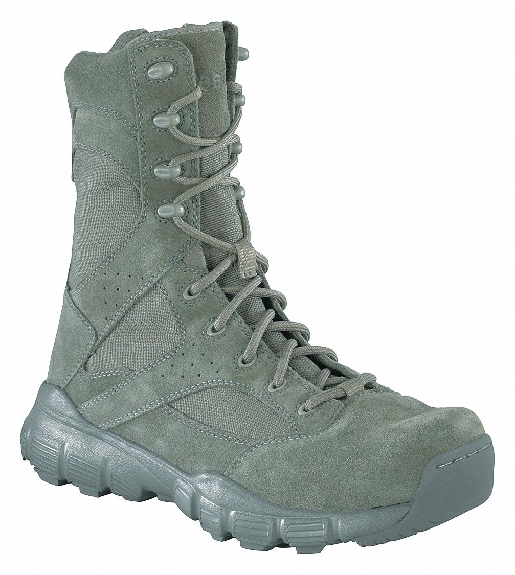 REEBOK Military Boots, 14M, Sage Green 