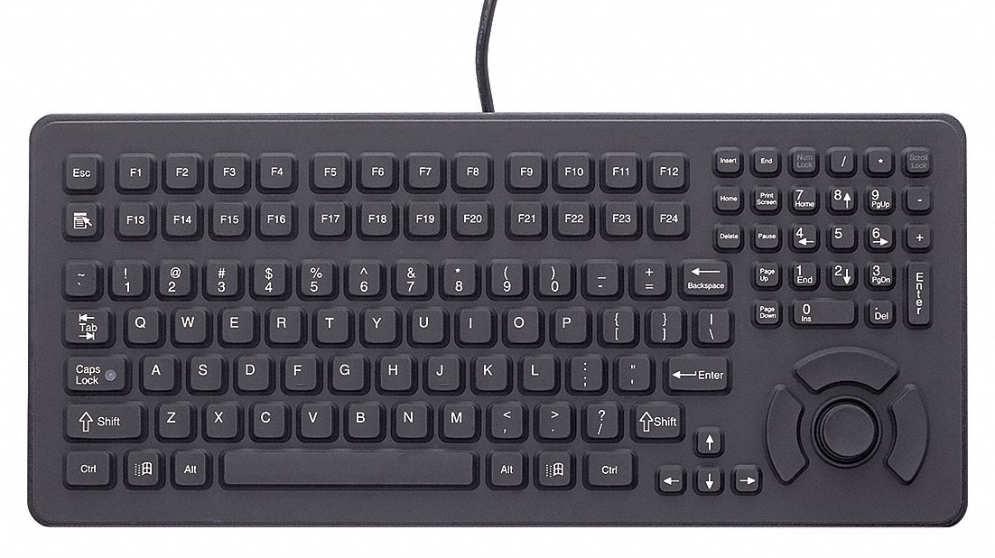 IKEY Corded Keyboard, Black, USB 33JP59DU5KFSR Grainger