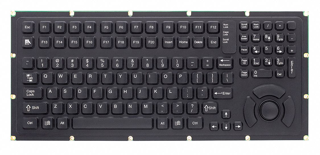 Keyboard: USB Connection, Black, 15 in Lg, 10 ft Cable Lg