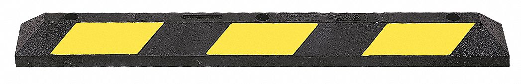 33K187 - Parking Curb 36 In Black/Yellow Rubber
