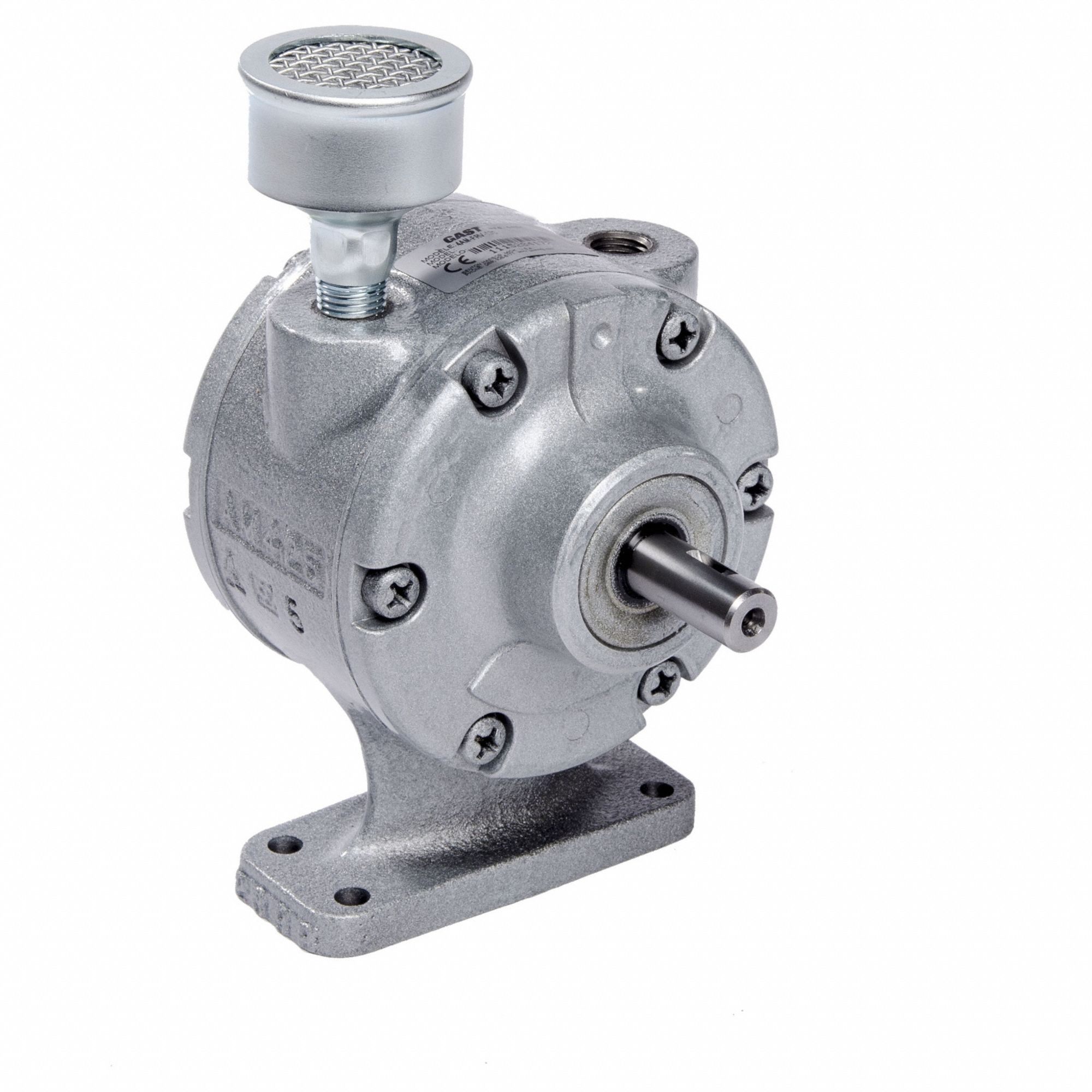 Air Motor: 1.7 hp, 35 in-lb Torque, 3, 000 RPM, 72 cfm, Foot, 1/4 in NPT, CW/CCW, Cast Iron
