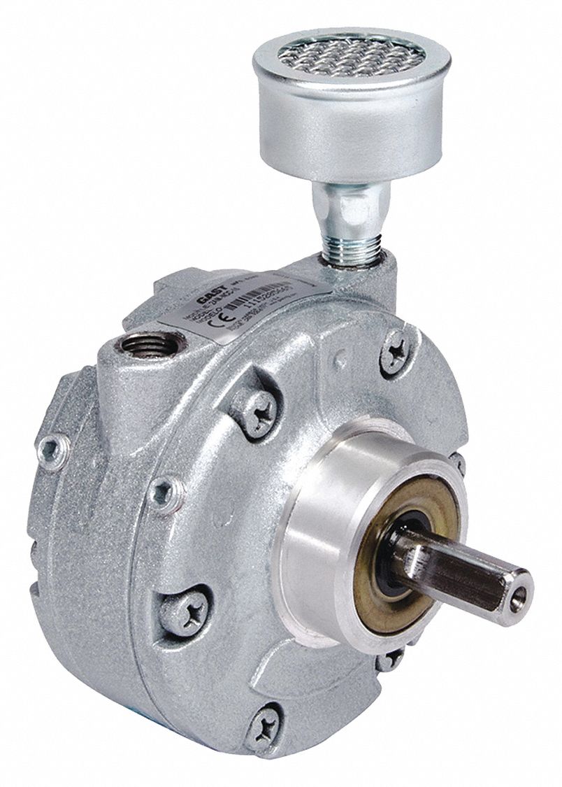 Air Motor: 0.9 hp, 19.5 in-lb Torque, 3, 000 RPM, 30 cfm, Hub, 1/4 in NPT, CCW, Cast Iron
