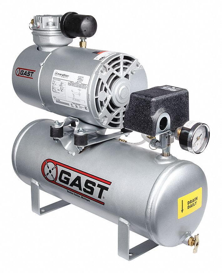 Piston Air Compressor, Size 1/4", 1725 RPM