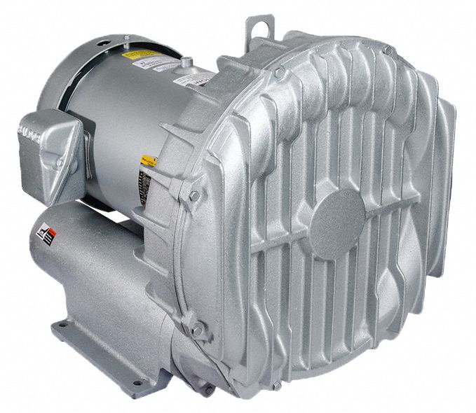 GAST Regenerative Blower: 15 hp, 125 in wc Max Op Pressure, 115 in wc Max Vacuum, 460V AC (MPN R93150A). Key specifications — attr49842: Three; attr49816: GAST; attr49813: R93150A; attr49830: NPT; attr49833: NPT; attr49845: 460V AC.