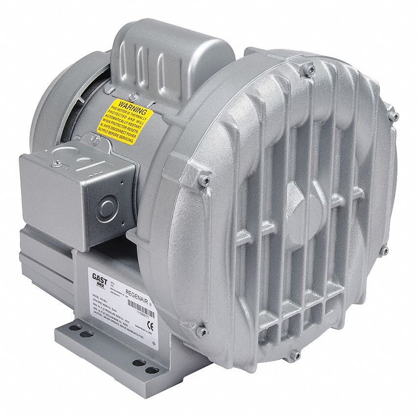 GAST Regenerative Blower, 1/2 hp, 55 in Hg 33K817R310512 Grainger