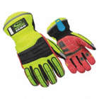 MECHANICS GLOVES, XL (11), SYNTHETIC LEATHER WITH SILICONE GRIP, GAUNTLET CUFF