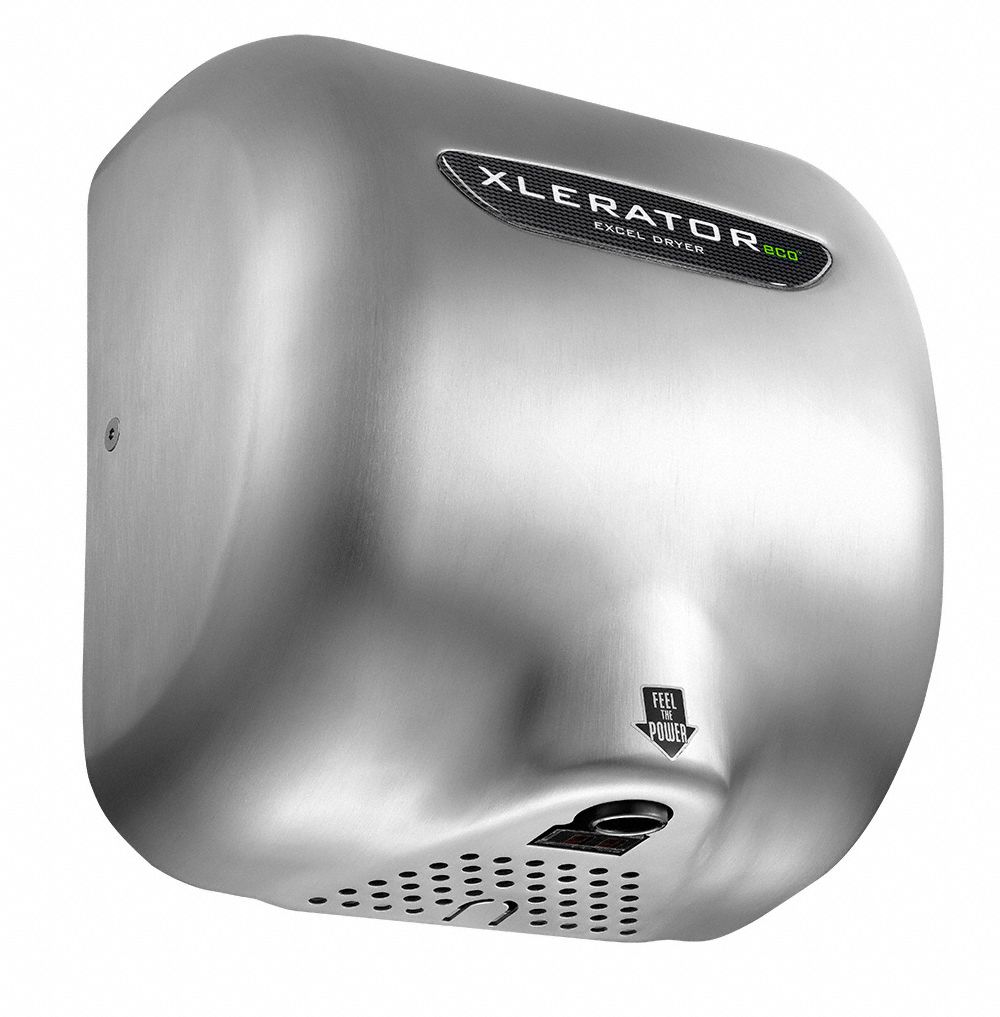 XLERATORECO Stainless Steel, Fixed Nozzle, Automatic, Hand Dryer, 110 to 120 33KE07404161