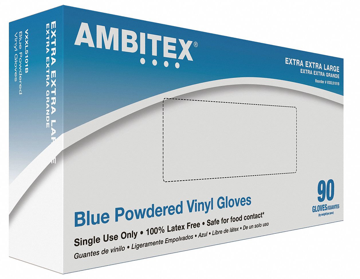 Disposable Gloves,Blue,Powdered,PK90