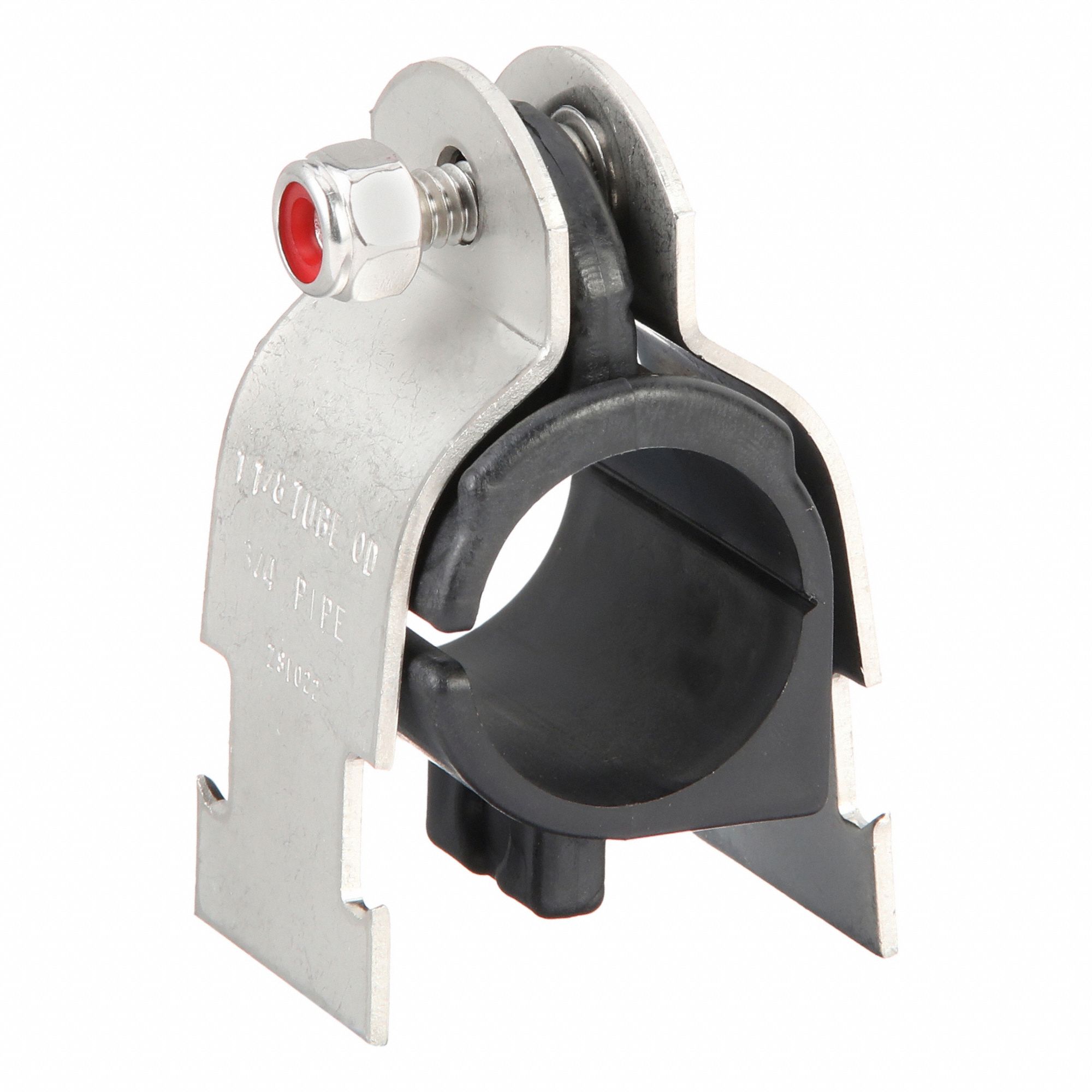 Vibration-Dampening Strut Clamp: 304 Stainless Steel, For 1 1/8 in Copper Tube, For 1 1/8 in Max. OD