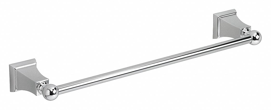 18 inL Polished Chrome Brass Towel Bar, TS Series Collection - Grainger