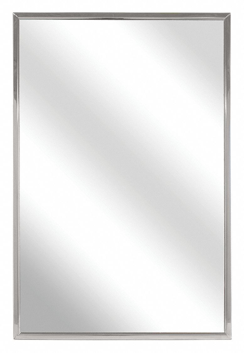 MIRROR: RECTANGULAR, 36 IN X 72 IN X ¾ IN, WALL, GLASS, THEFT RESISTANT, WITH FRAME