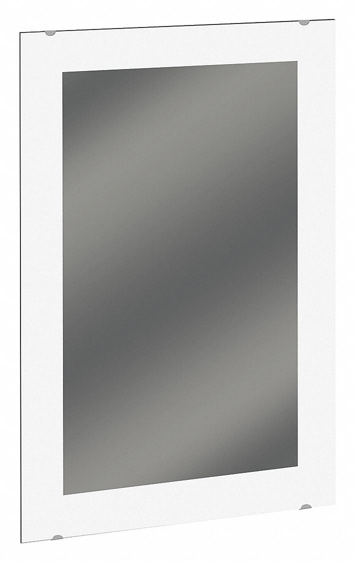Mirror: Rectangular, 36 in x 24 in x 1/4 in, Wall, Glass, Without Frame, 1/4 in Thick
