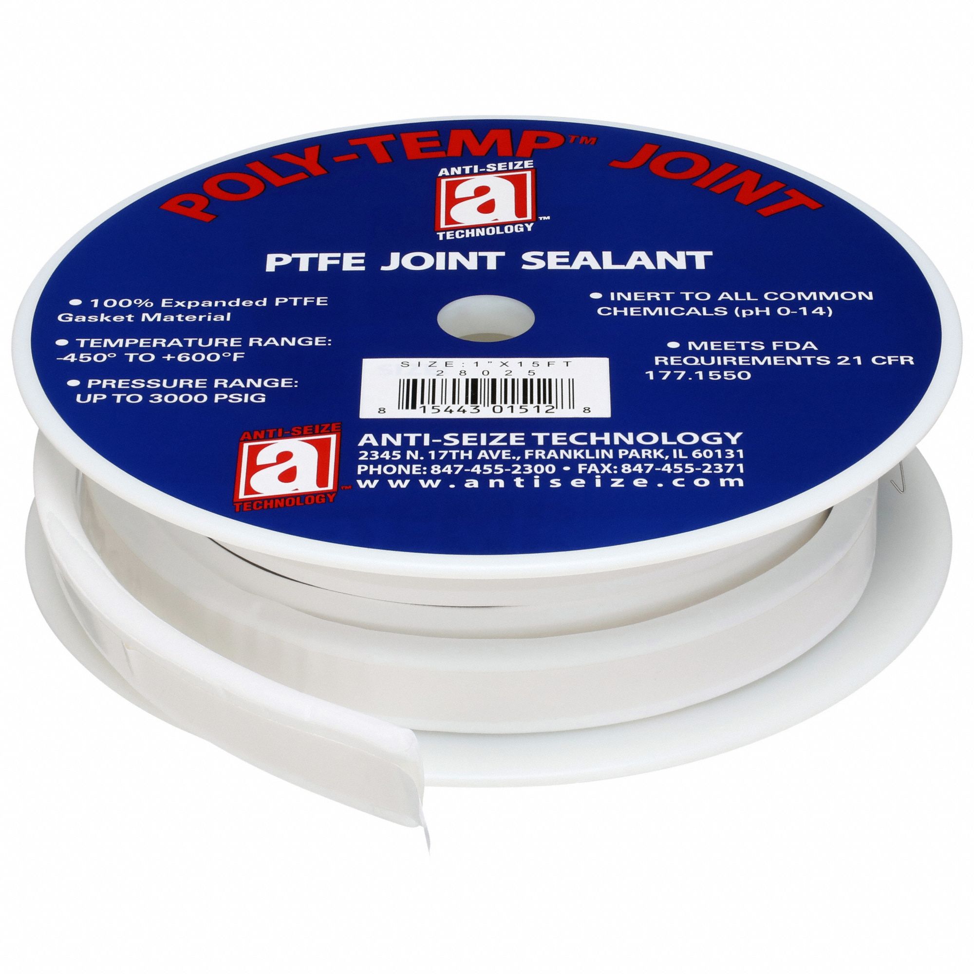 ANTISEIZE TECHNOLOGY, 1 in x 15 ft, 0.39 in Thick, GasketMaking Tape