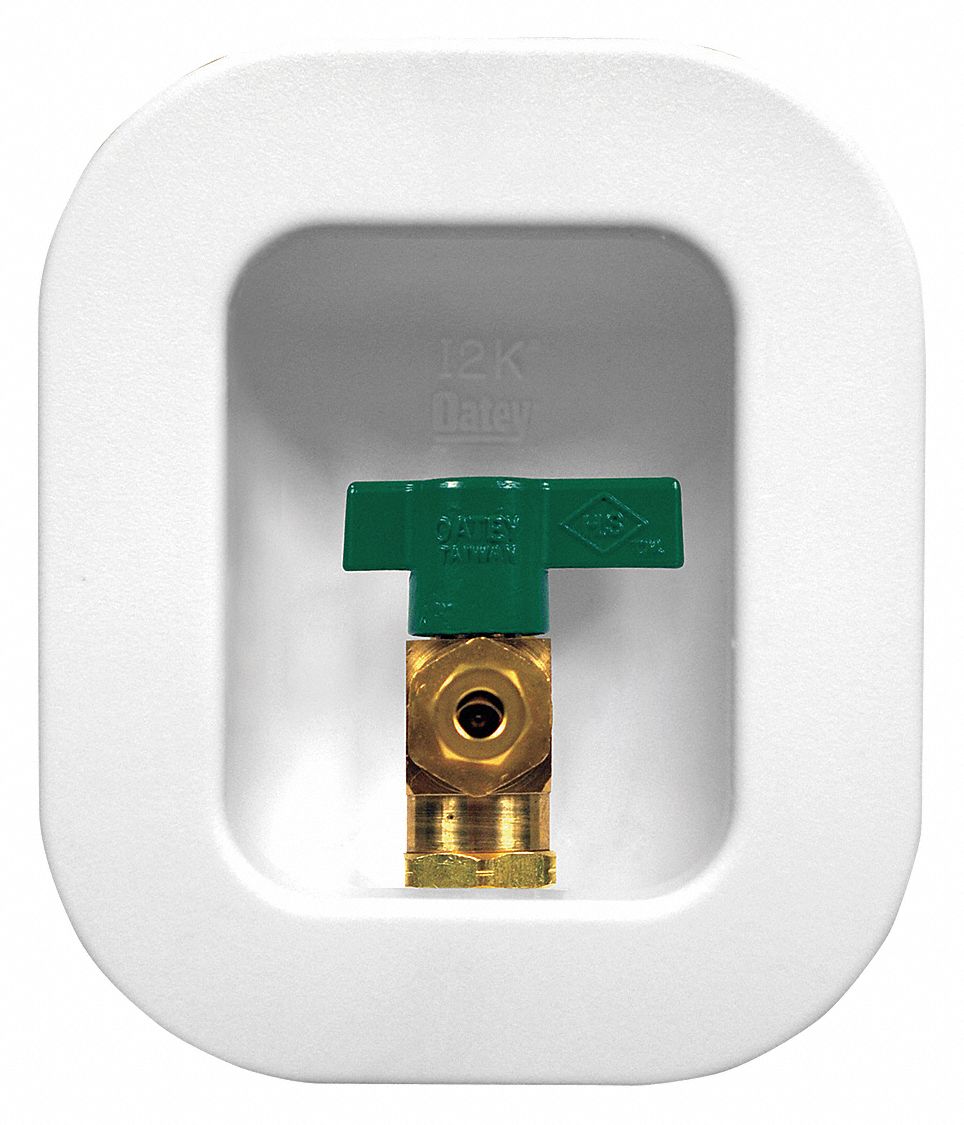 Outlet Box: Copper Sweat, 1/4 in Turn, No Drain, 3.3 in Box Wd, 4.5 in Box Ht