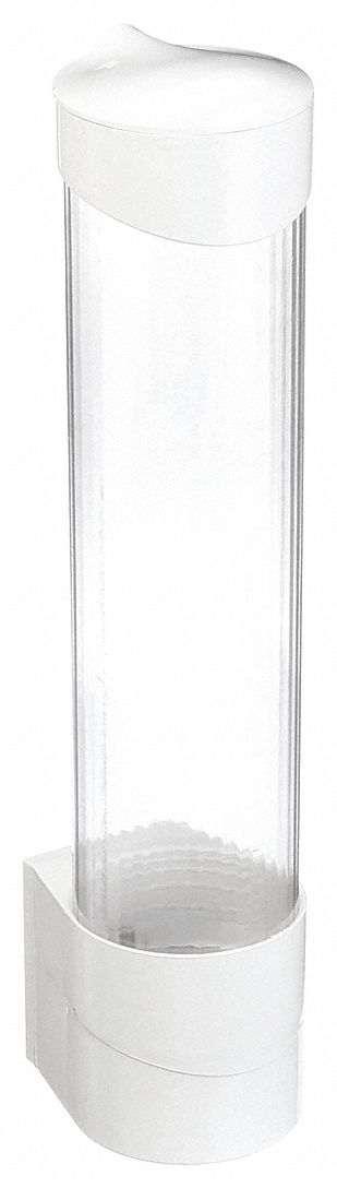 Brio Top-Loading Cup Dispenser For Water Coolers - White/Clear - Holds Standard Cups