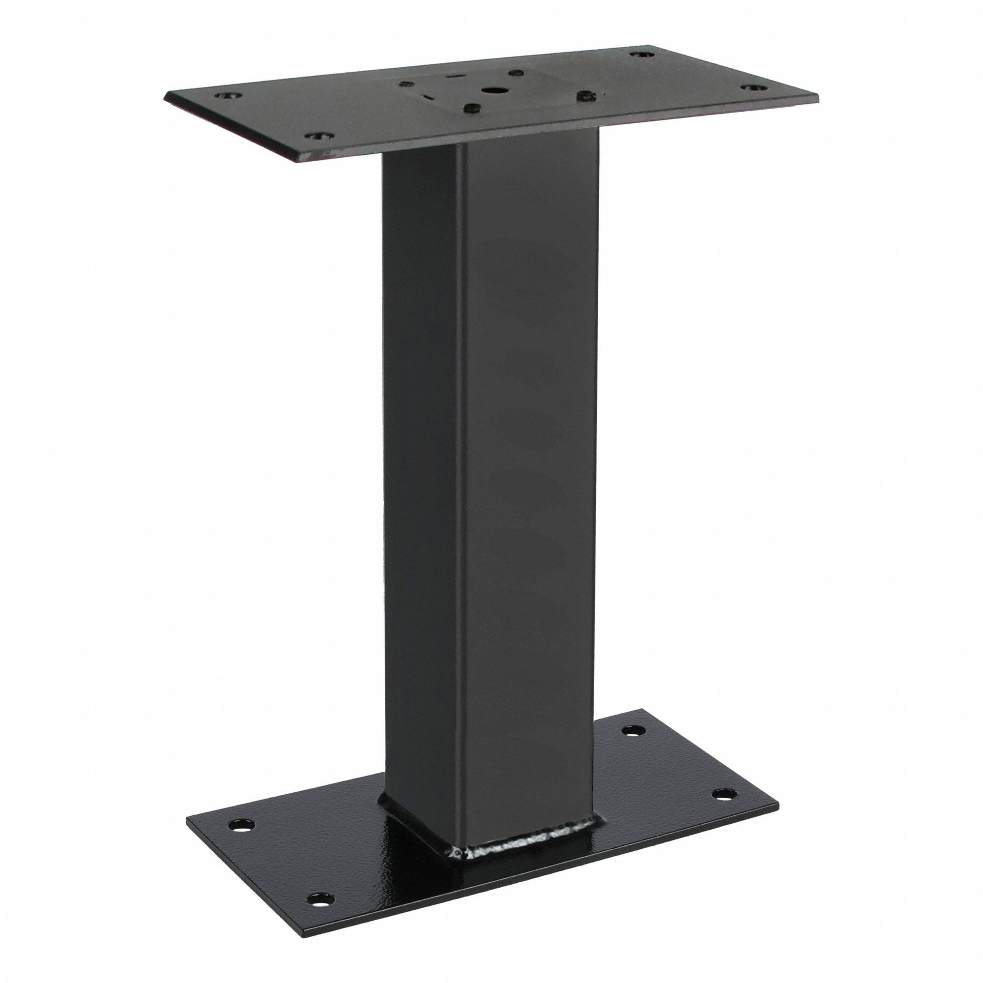 Pedestal: Aluminum, Powder Coated, Black, Bolt Mounted, 16 in H x 3 1/2 in W x 3 1/2 in D