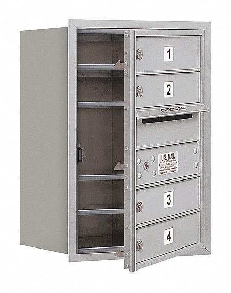 Horiz Mailbox USPS 4Dr Alum FL 23-1/2in