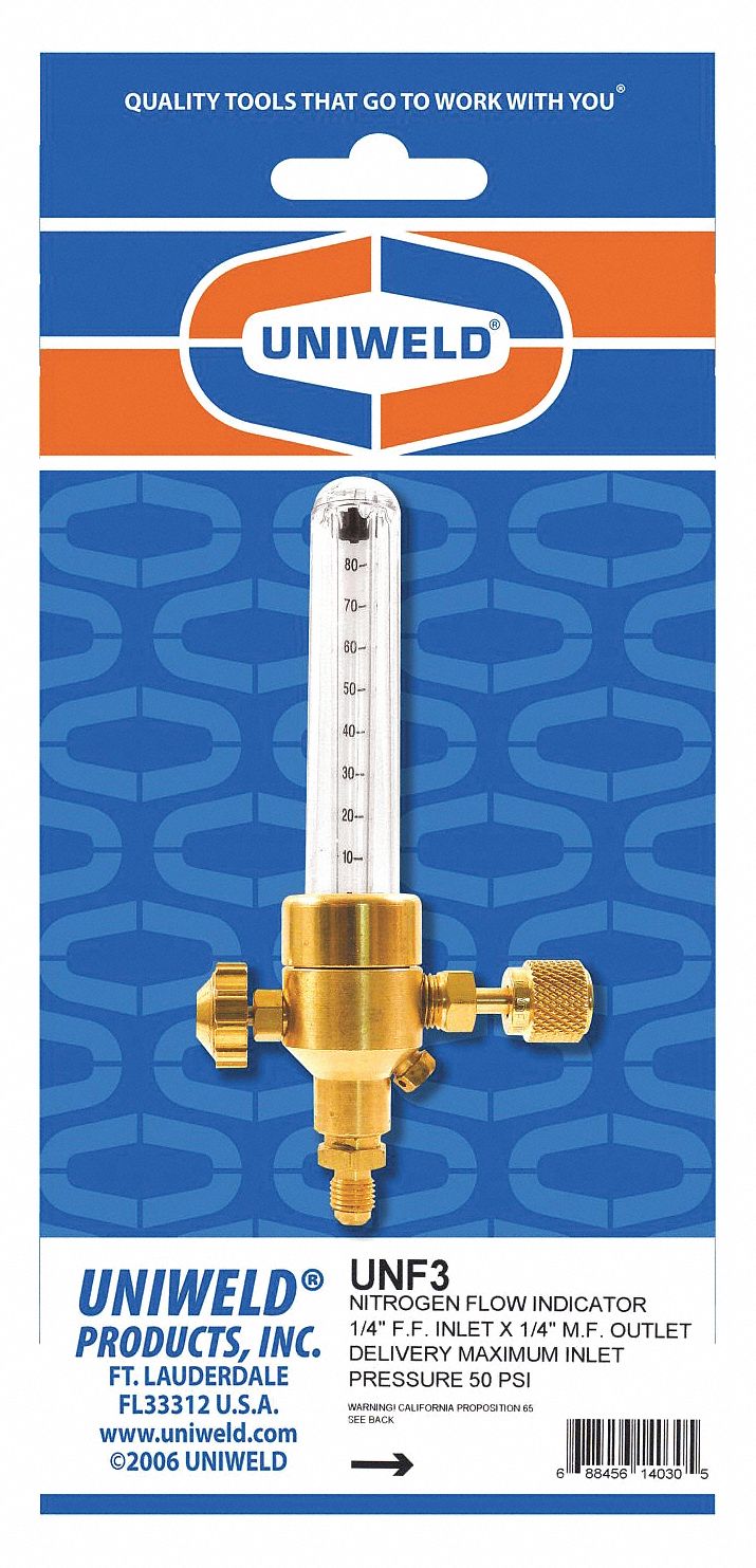 UNIWELD Nitrogen Flowmeter 33L329UNF3 Grainger