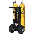 CART, 2 CYLINDER, PNEUMATIC ALARM WHISTLE, 2400/4500 PSI, 62X25X30 IN, 16 IN TIRES