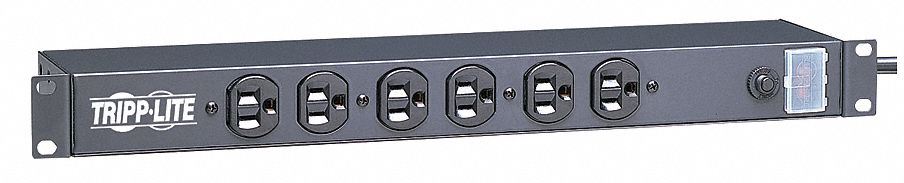 Power Distribution Unit: 120V AC, 12 Outlets, NEMA 5-15R, Non-Metered, 1 RU, Front Facing