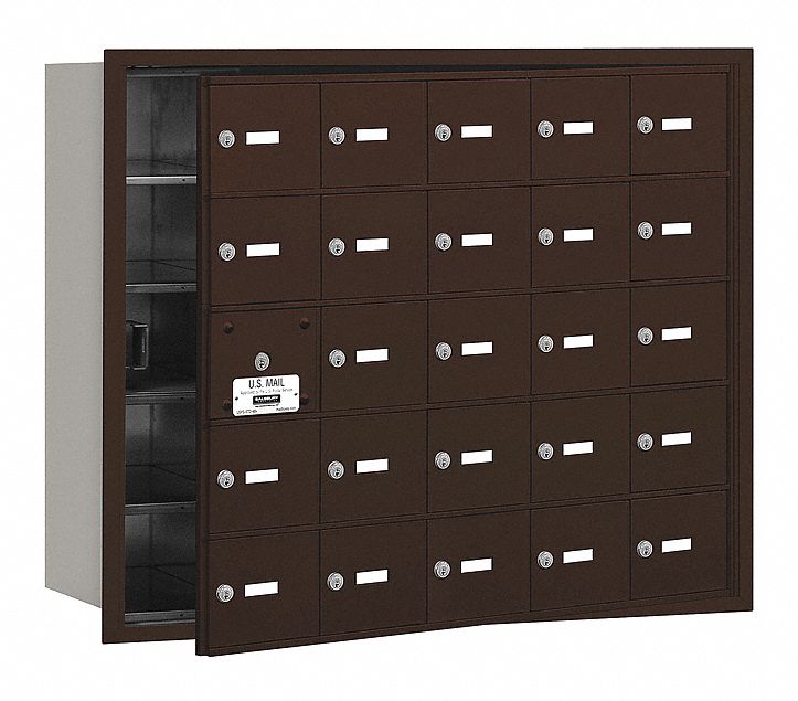 Mailbox: 4B+, 25 Doors, Horizontal, 29 3/4 in H x 35 3/4 in W x 16 1/2 in D, Recessed Mounting