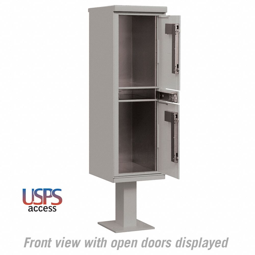 SALSBURY INDUSTRIES Outdoor Parcel Locker USPS Access, 2 Doors, Gray