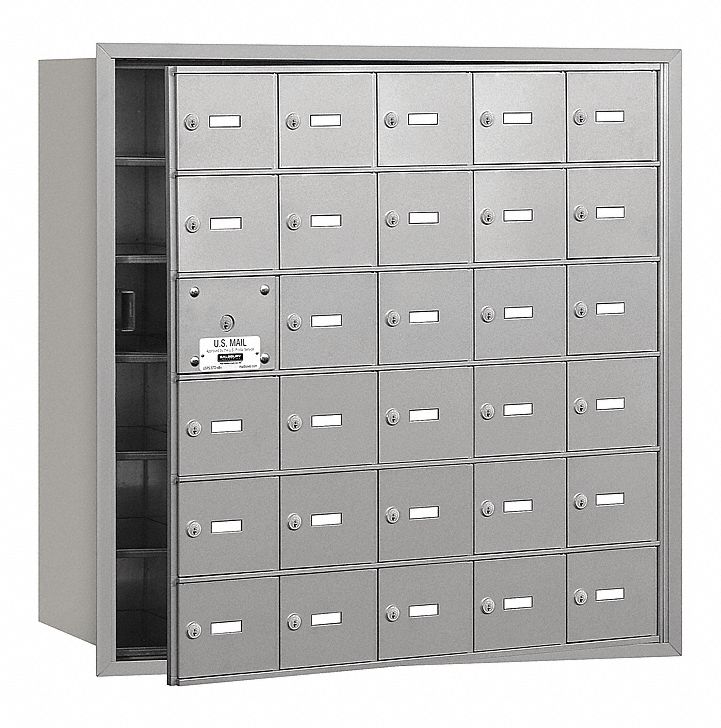 Mailbox: 4B+, 30 Doors, Horizontal, 35 1/4 in H x 35 3/4 in W x 16 1/2 in D, Recessed Mounting