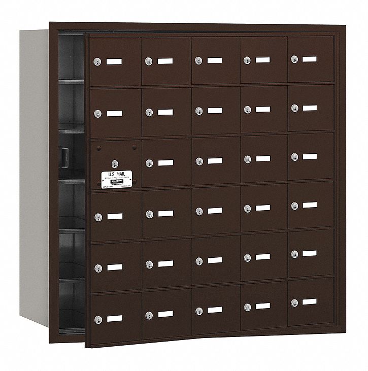 Mailbox: 4B+, 30 Doors, Horizontal, 35 1/4 in H x 35 3/4 in W x 16 1/2 in D, Recessed Mounting