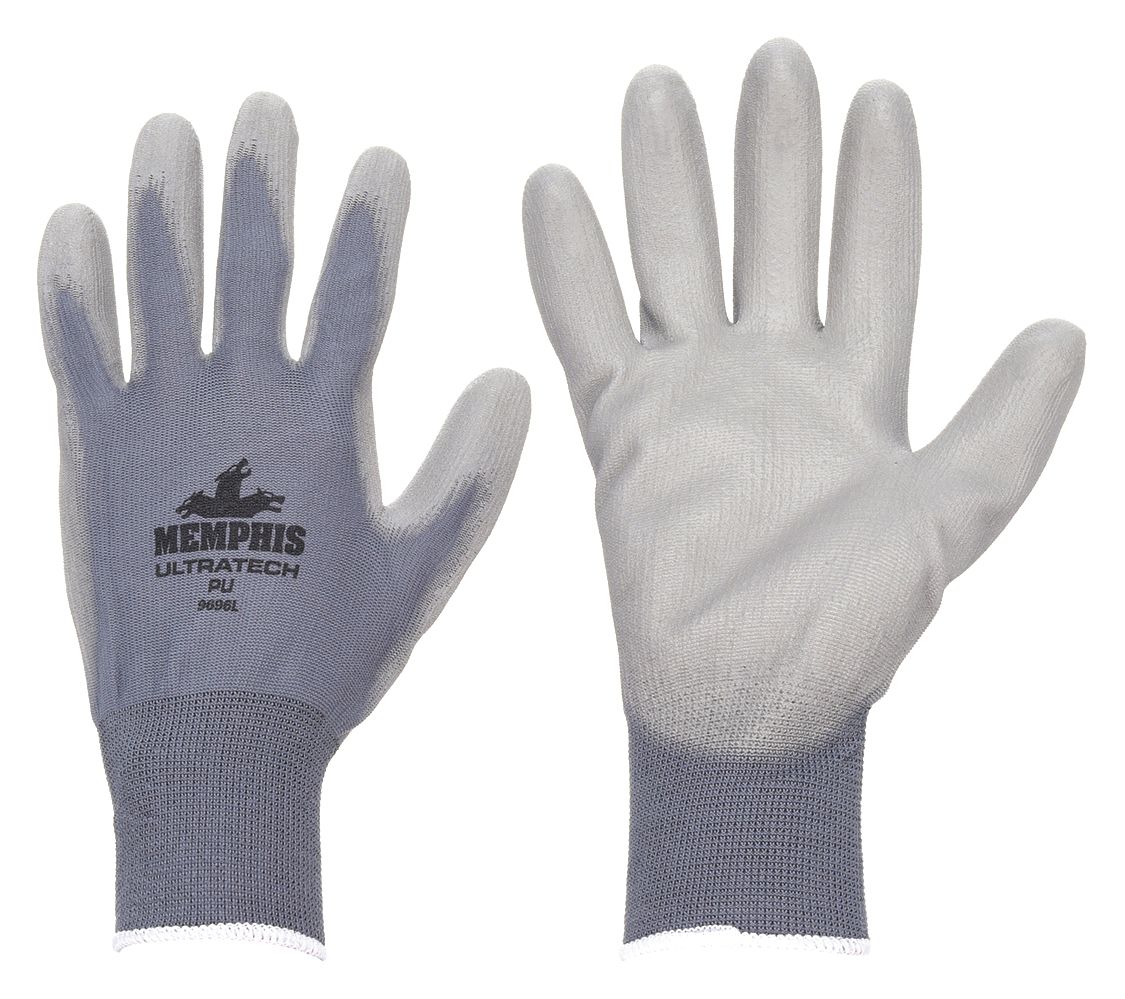 COATED GLOVES, XL (10), SMOOTH, PUR, DIPPED PALM, ANSI ABRASION LEVEL 3