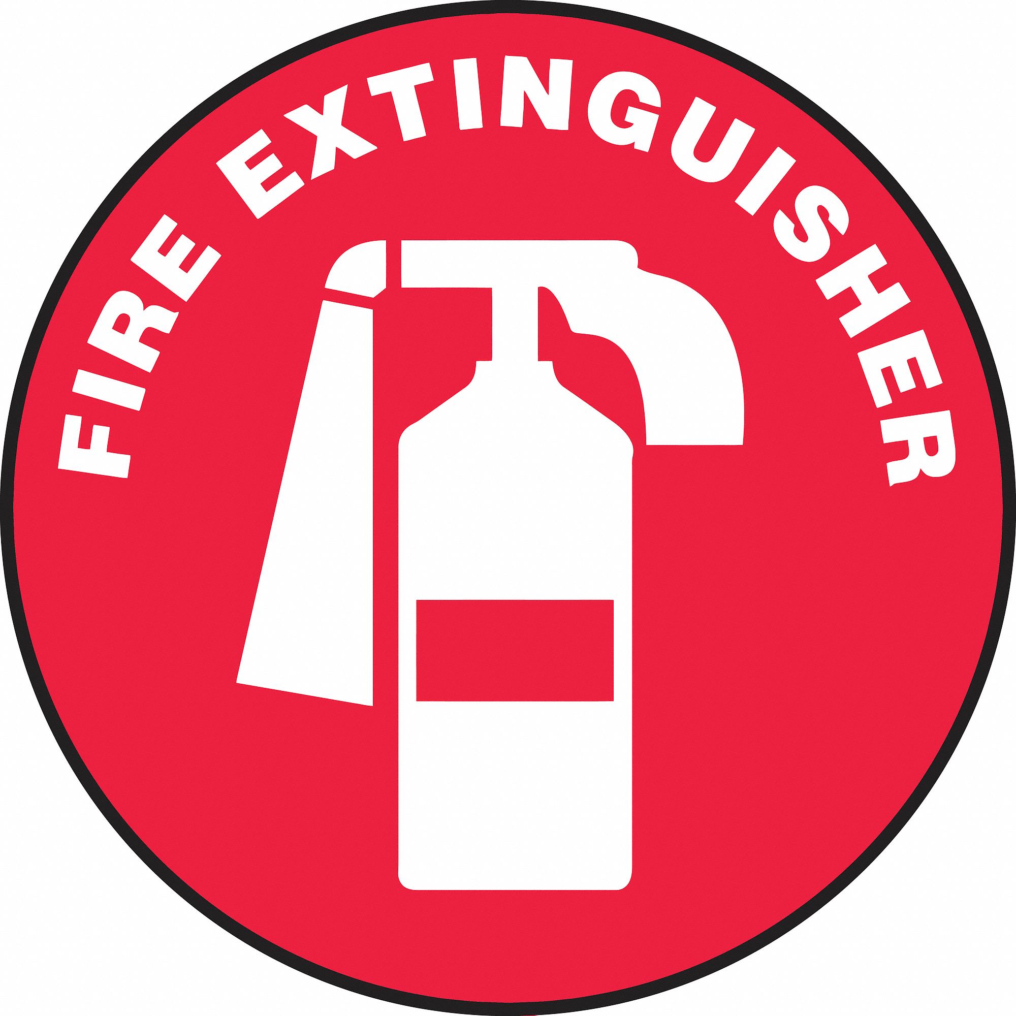 FIRE EQUIPMENT SIGN, NO HEADER, VINYL, 17 IN X 17 IN, ADHESIVE FLOOR, NOT RETROREFLECTIVE