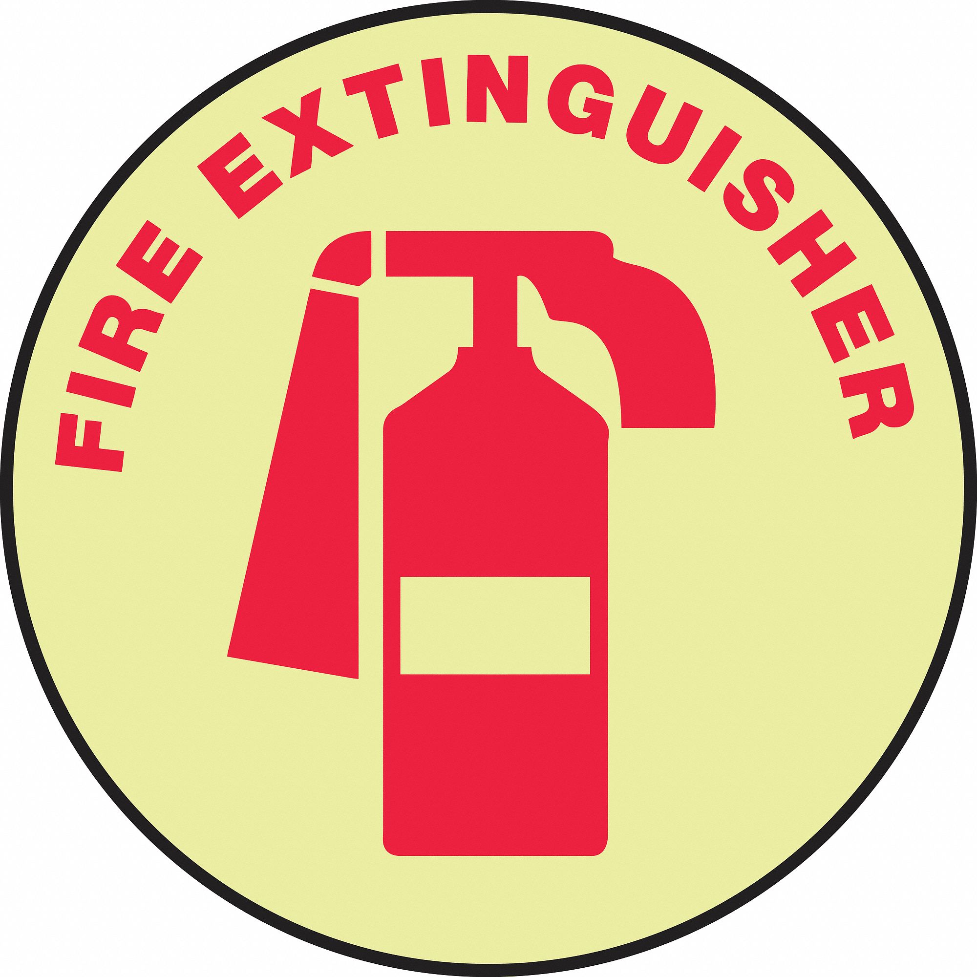 FIRE EQUIPMENT SIGN, NO HEADER, VINYL, 17 IN X 17 IN, ADHESIVE FLOOR, NOT RETROREFLECTIVE