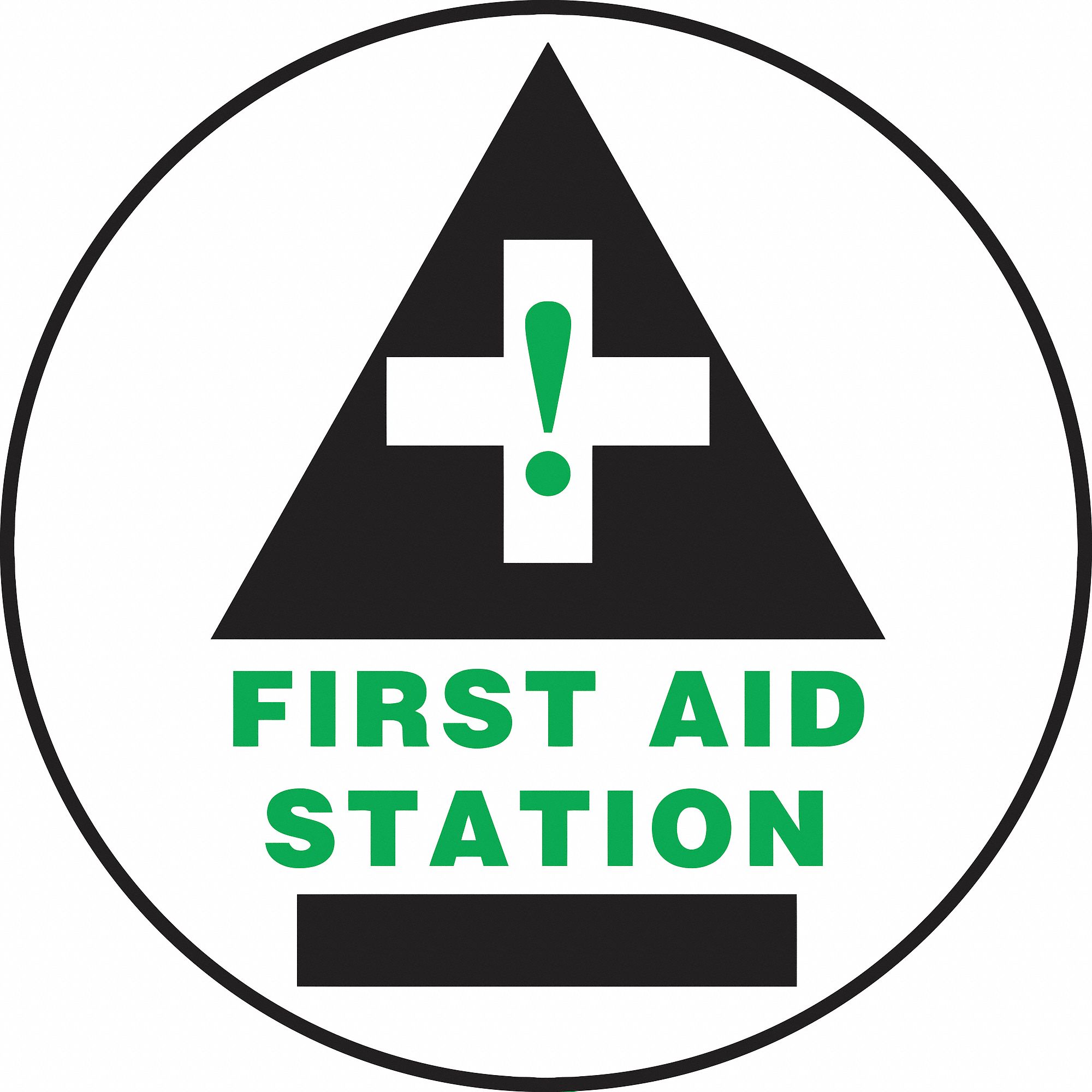 SLIP-GARD ROUND FLOOR SIGN, VINYL, 17 IN WIDTH, 17 IN HEIGHT, WHITE, ADHESIVE FLOOR