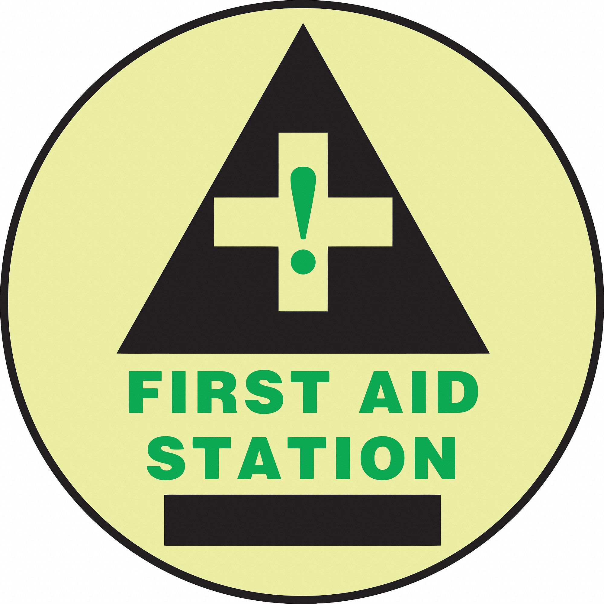 SLIP-GARD ROUND FLOOR SIGN, VINYL, 17 IN WIDTH, 17 IN HEIGHT, YELLOW, ADHESIVE FLOOR