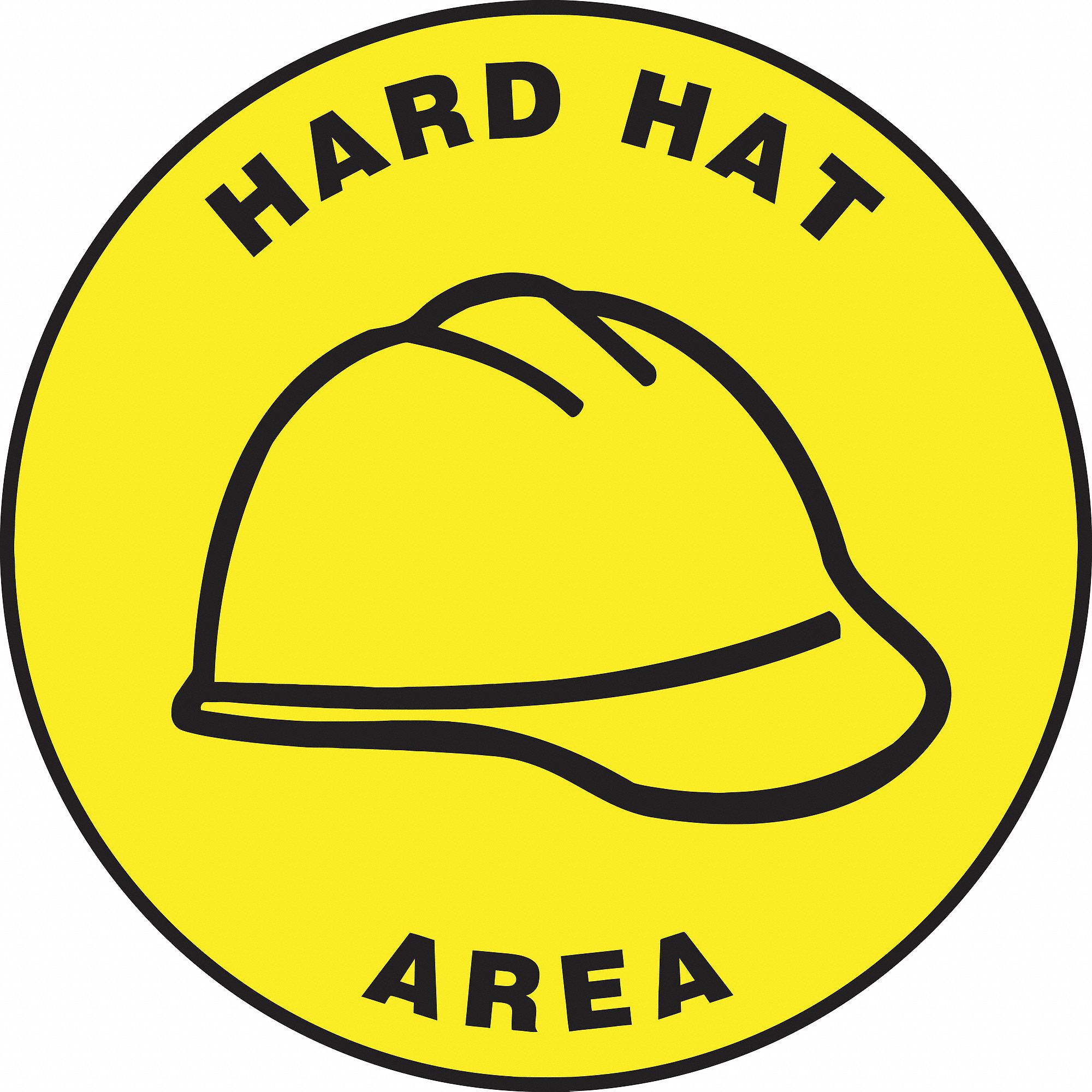 Floor Sign,Hard Hat Area,17 In. Dia.