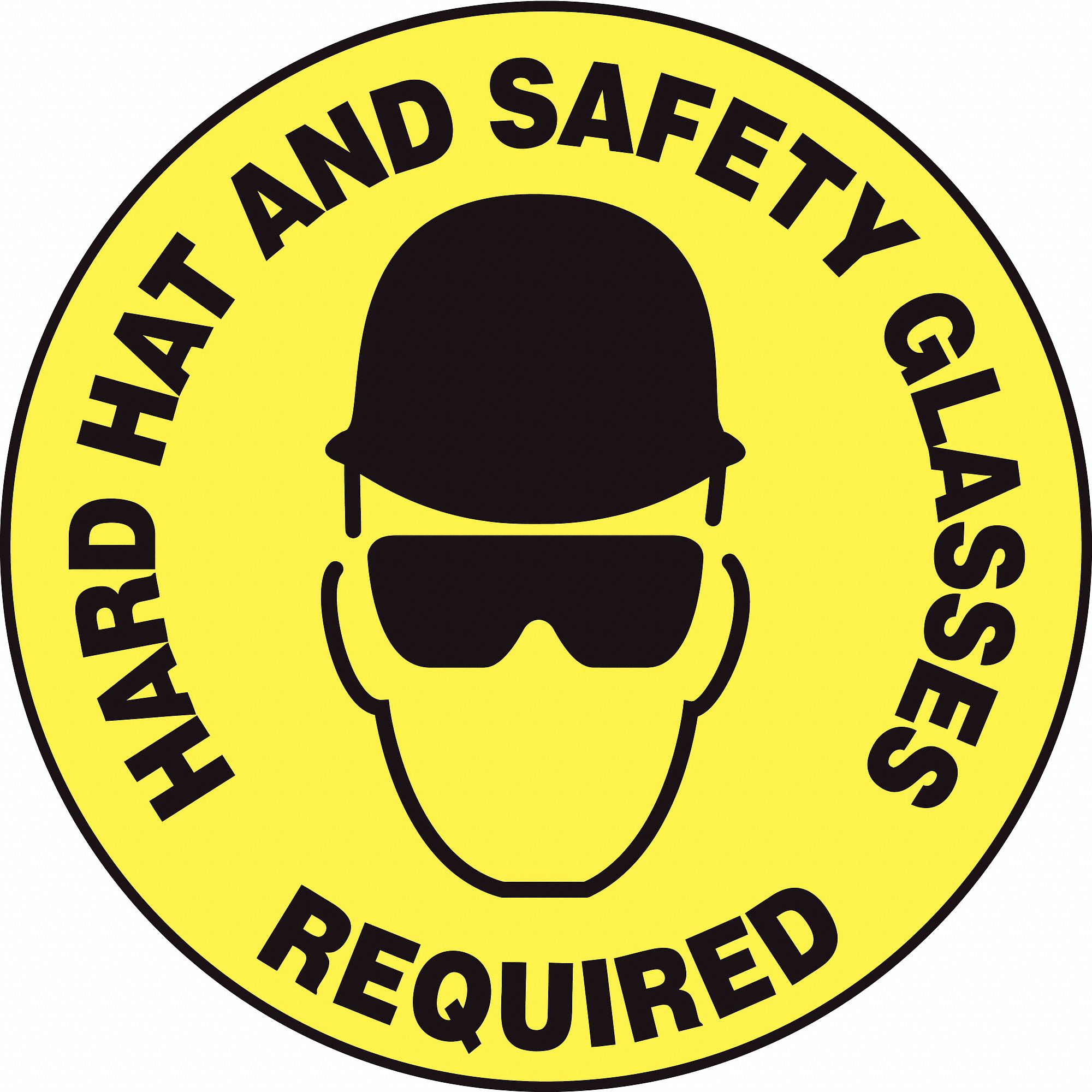 SLIP-GARD ROUND FLOOR SIGN, VINYL, 17 IN WIDTH, 17 IN HEIGHT, YELLOW, ADHESIVE FLOOR