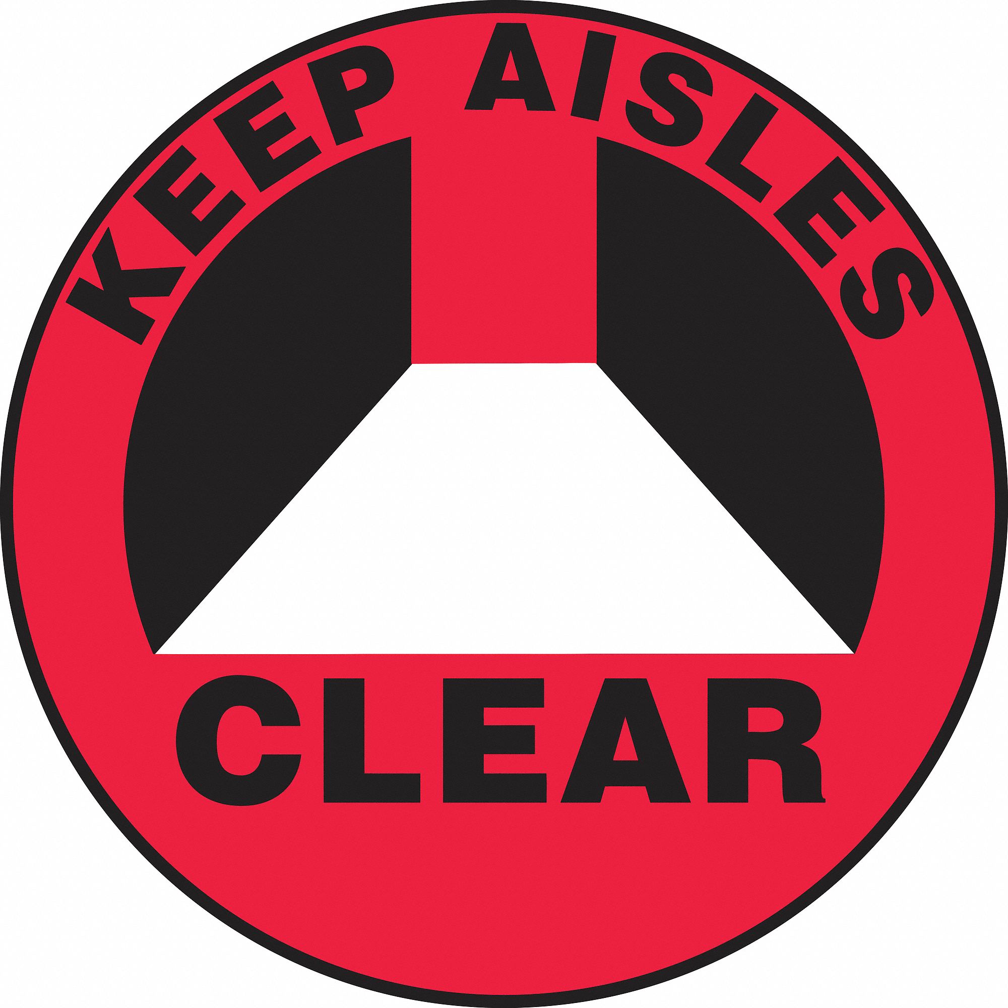 SLIP-GARD ROUND FLOOR SIGN, VINYL, 17 IN WIDTH, 17 IN HEIGHT, RED, ADHESIVE FLOOR